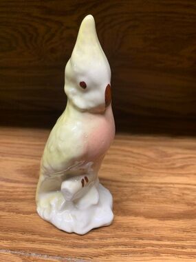 Porcelain Vintage Majolica Cockatiel. Rare
